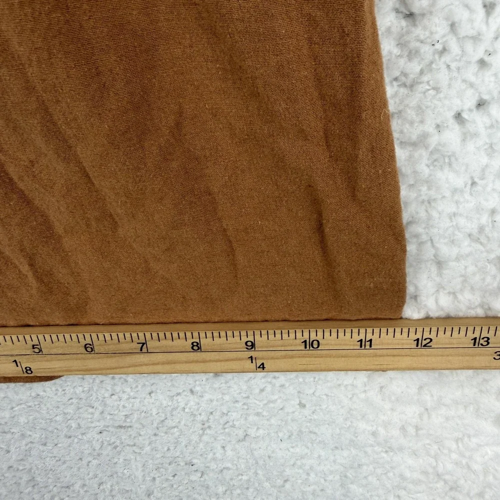 Felina Pants Womens M Brown Linen Cropped Wide Leg Elastic Waist Casual Pockets
